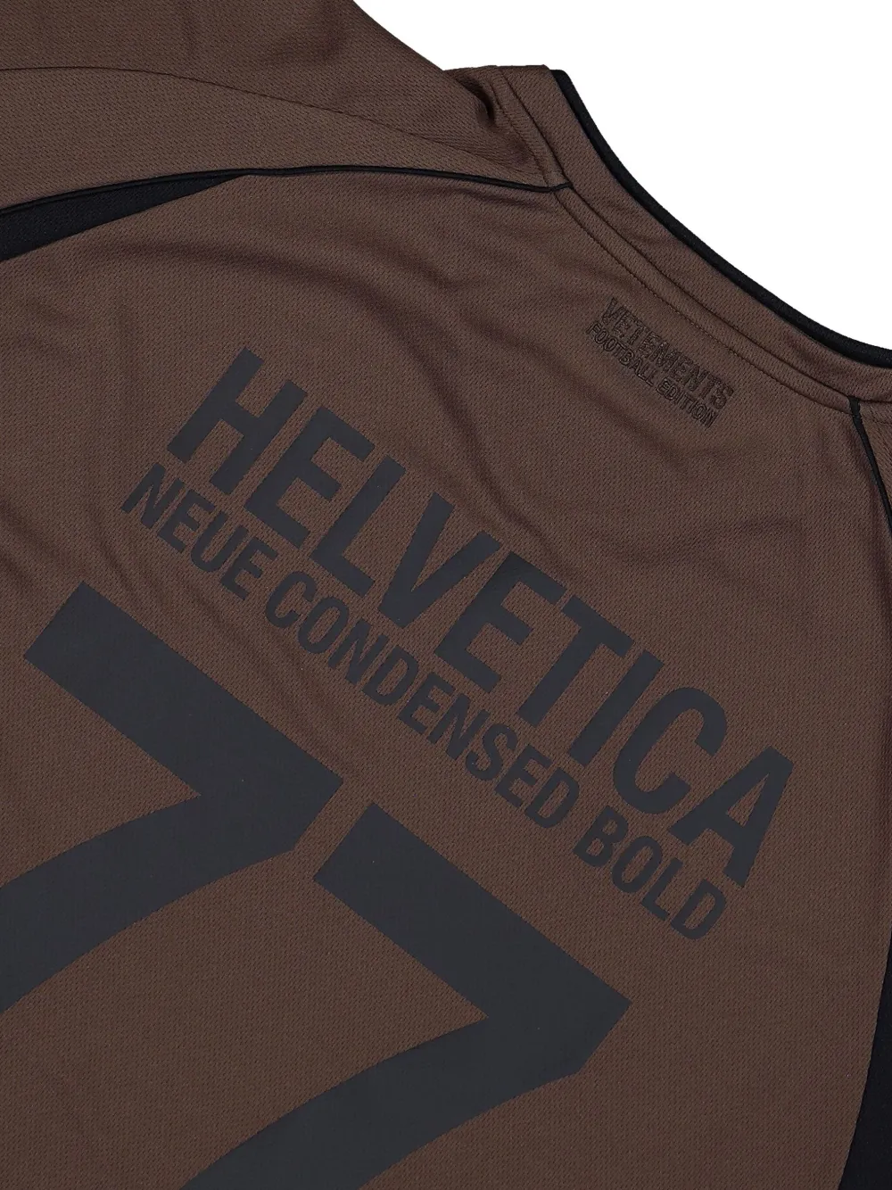 VETEMENTS Trademark Football Number-77 jersey met vlakken CHOCOLATE BROWN