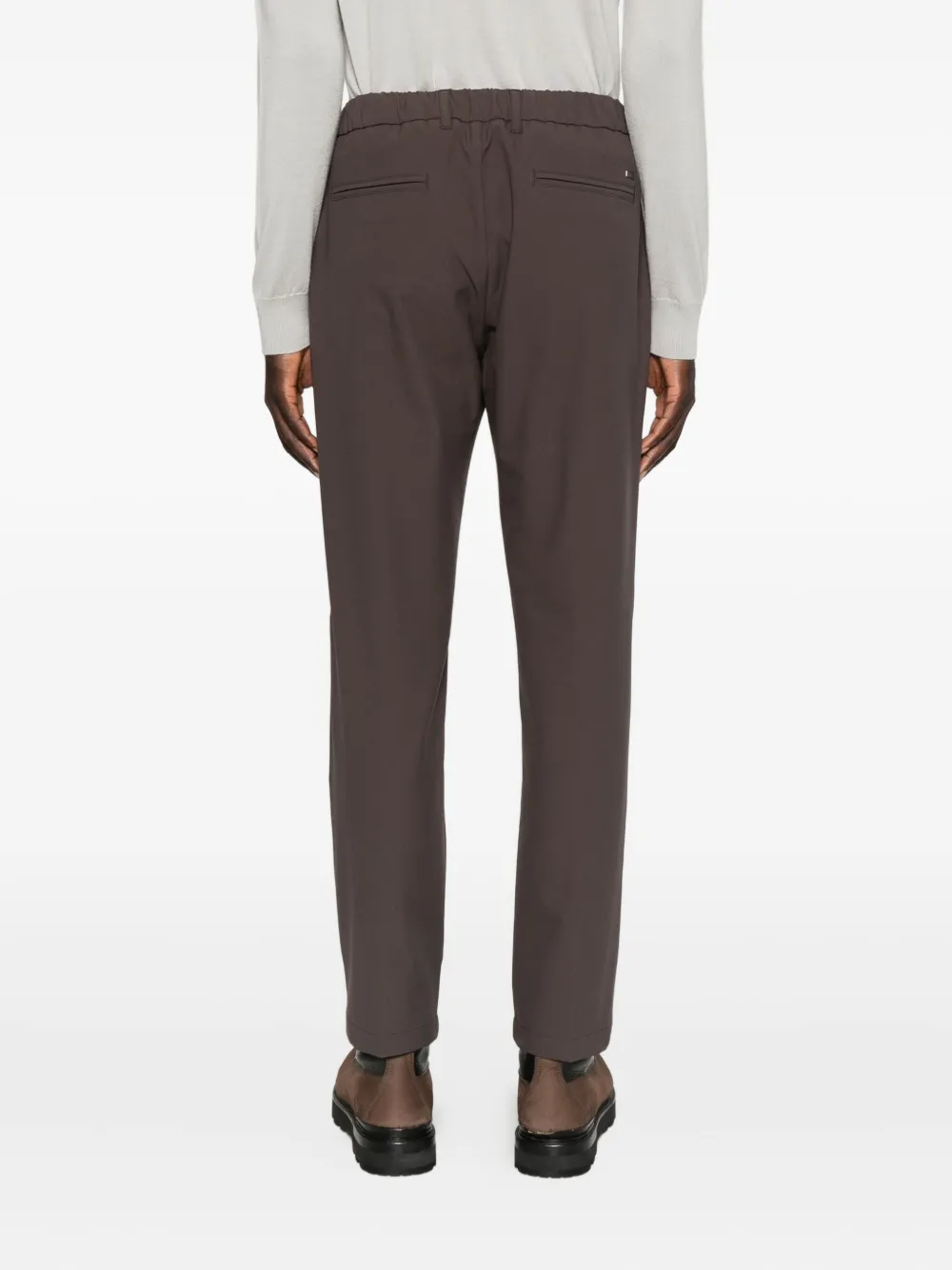 Herno Pleated Drawstring Trousers In Brown