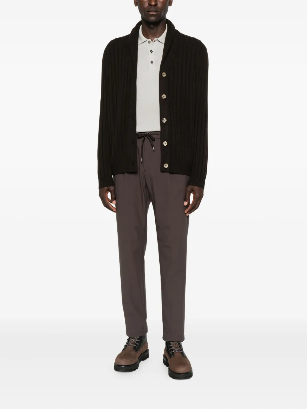 Herno pleated drawstring trousers - Bruin