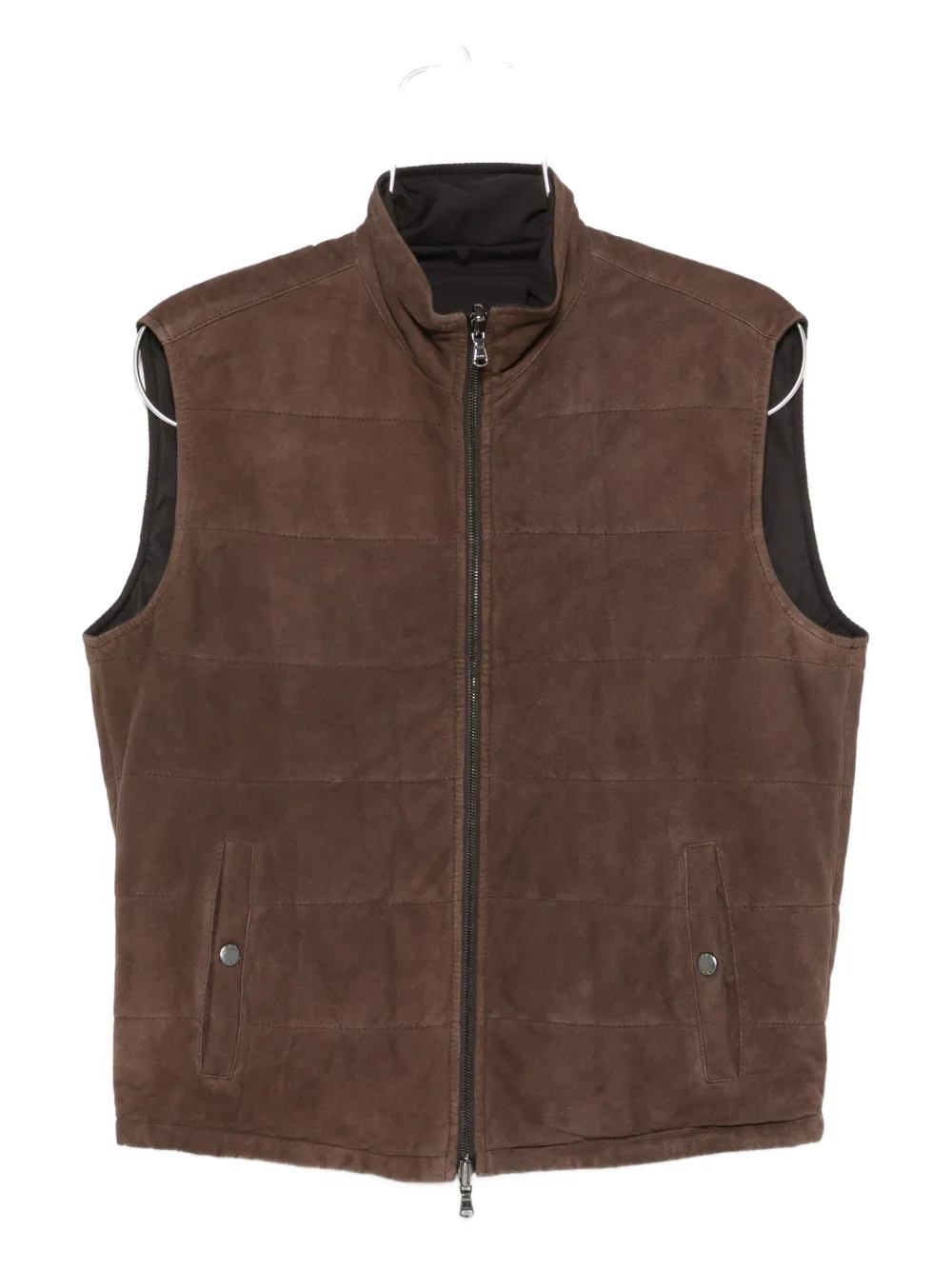 Barba quilted suede gilet Bruin