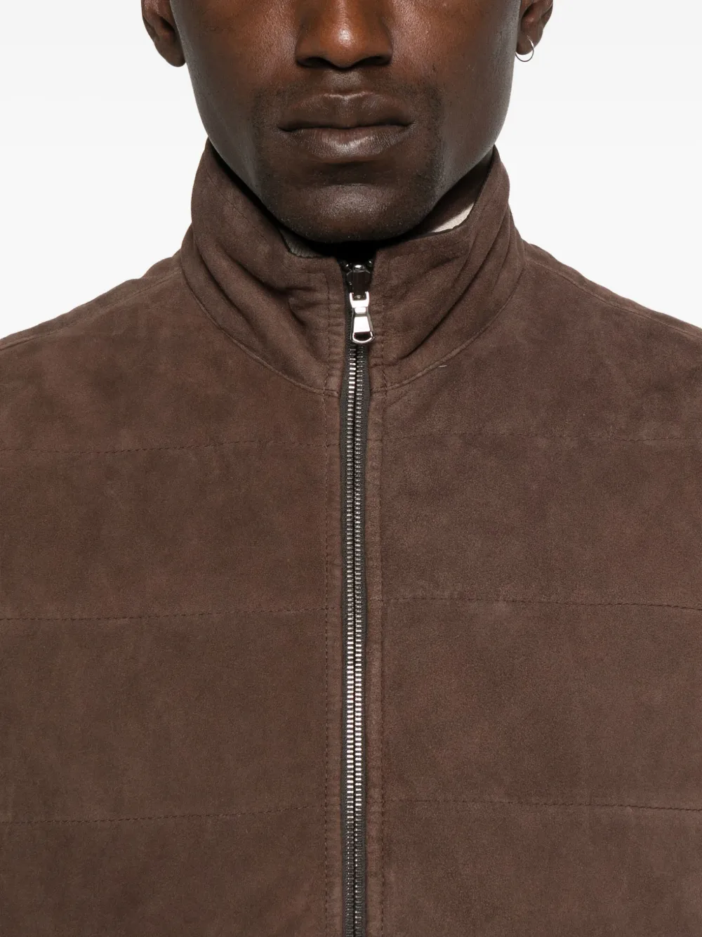 Barba Gewatteerde suède bodywarmer Bruin