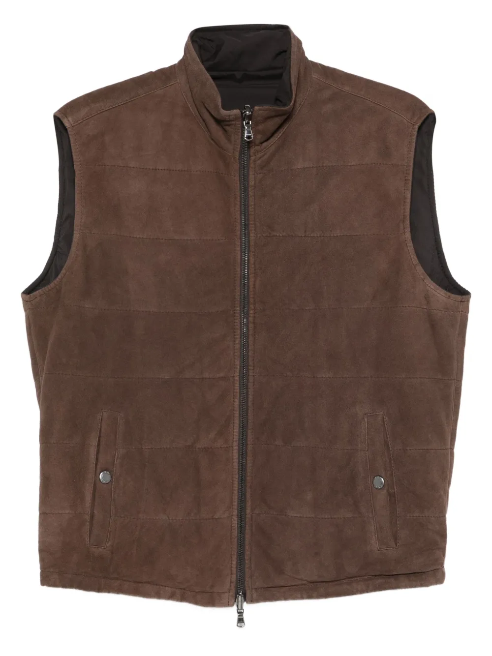 Barba Gewatteerde suède bodywarmer Bruin
