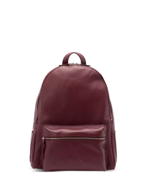 Orciani top-handle leather backpack
