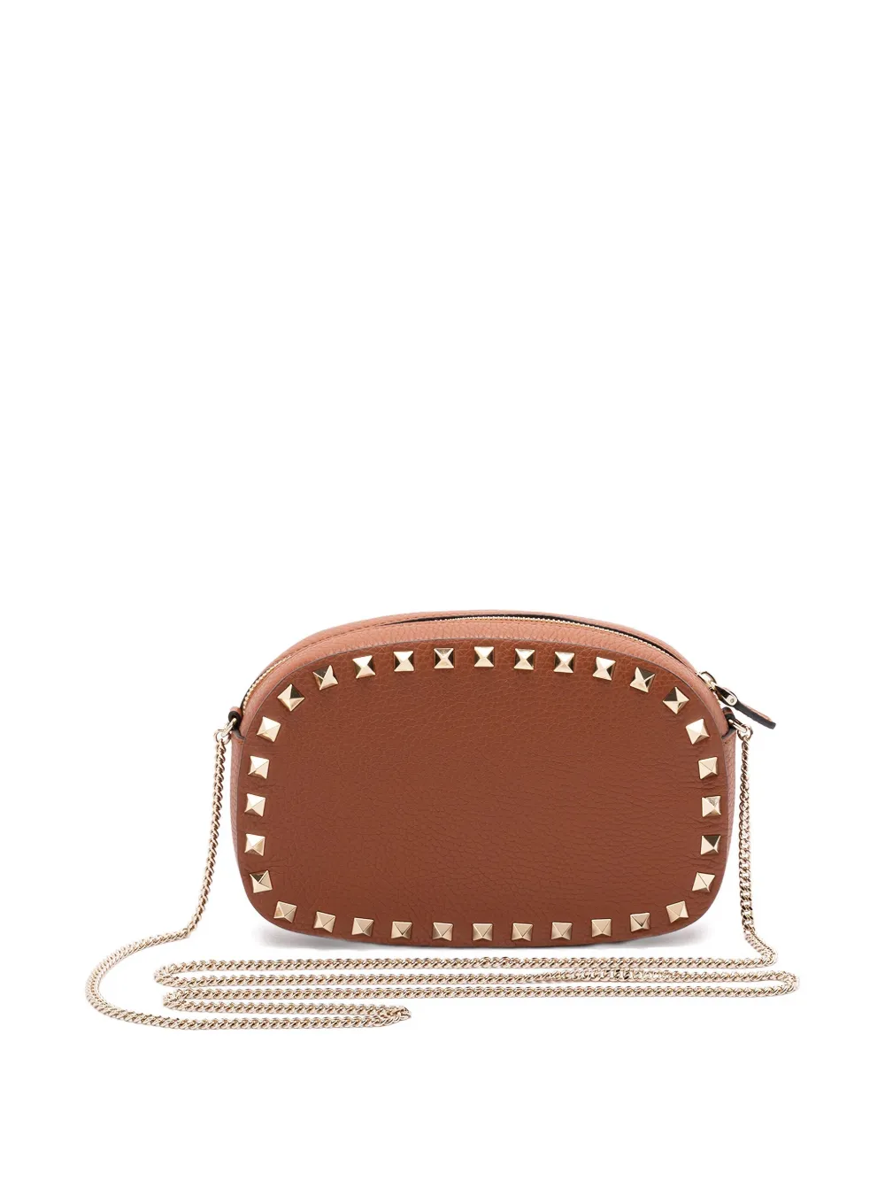 Valentino Garavani Rockstud kleine crossbodytas met ketting Bruin