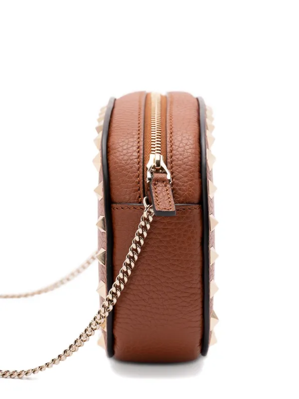 Valentino Garavani Mini Rockstud Chain Cross Body Bag | Brown
