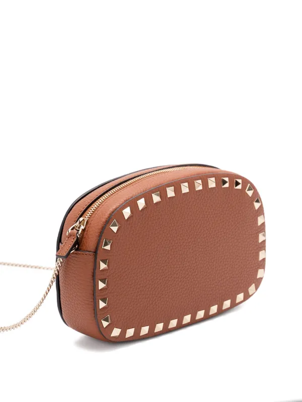 Valentino Garavani Mini Rockstud Chain Cross Body Bag | Brown