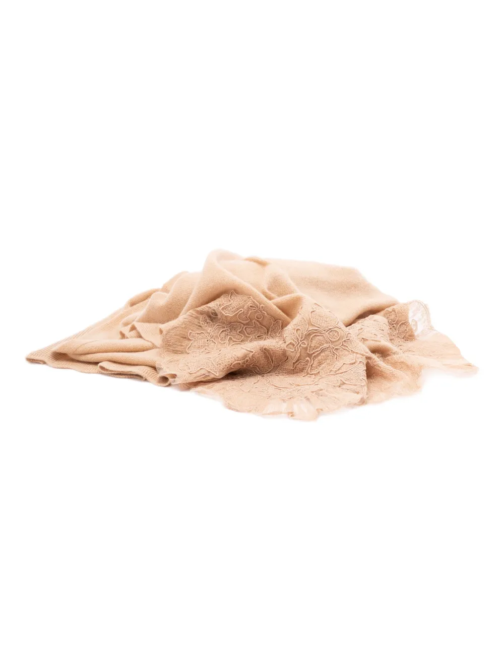 Ermanno Scervino lace-embellished cashmere scarf - Beige