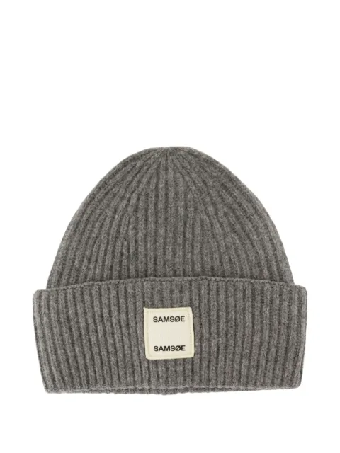 SAMSOE SAMSOE ribbed wool beanie