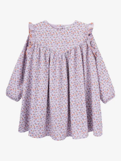 Knot floral ruffled dress