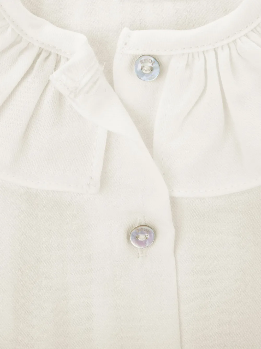 Knot Esme katoenen shirt met ruches - Wit
