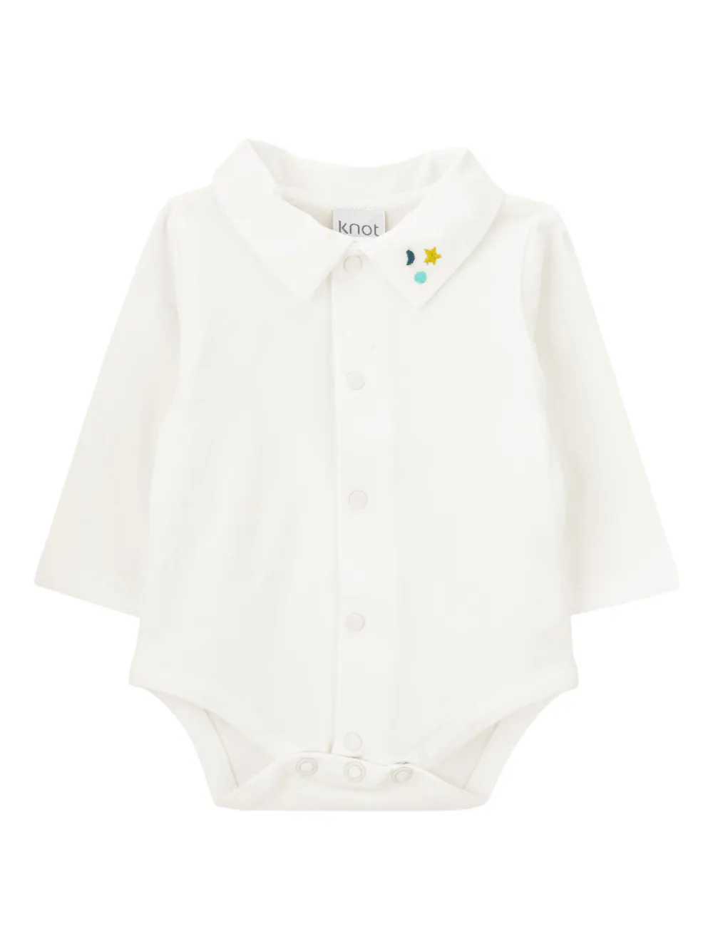 Knot Twinkles Embroidered Bodysuit In White