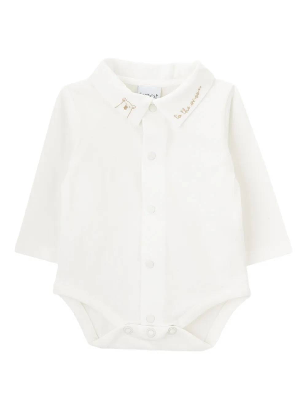 Knot Astro Bear Embroidered Bodysuit In White