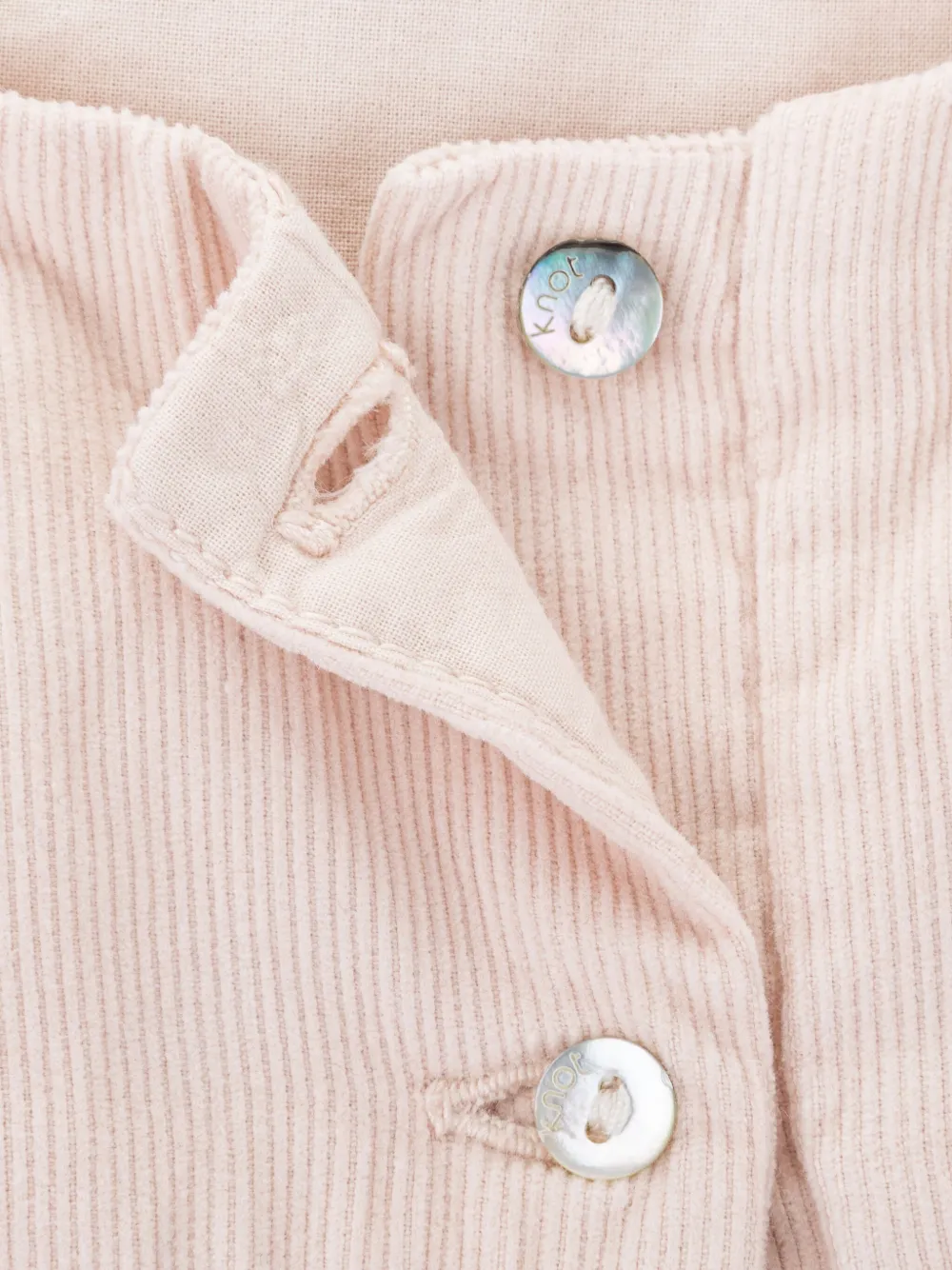 Knot Elowen ribfluwelen romper Roze