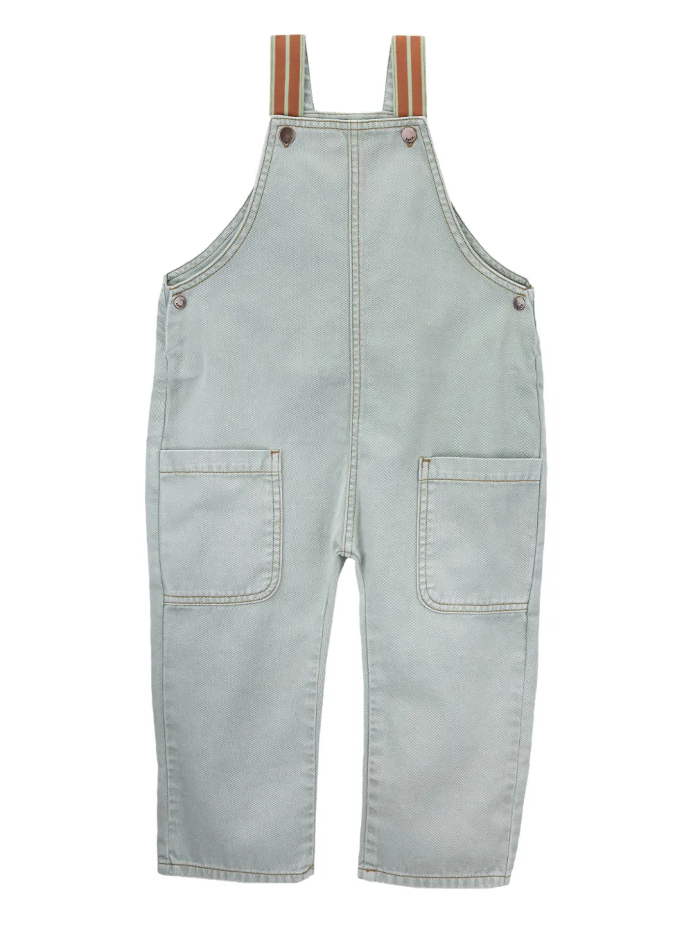 Knot Striped-strap Pocket Jumpsuit In Blue