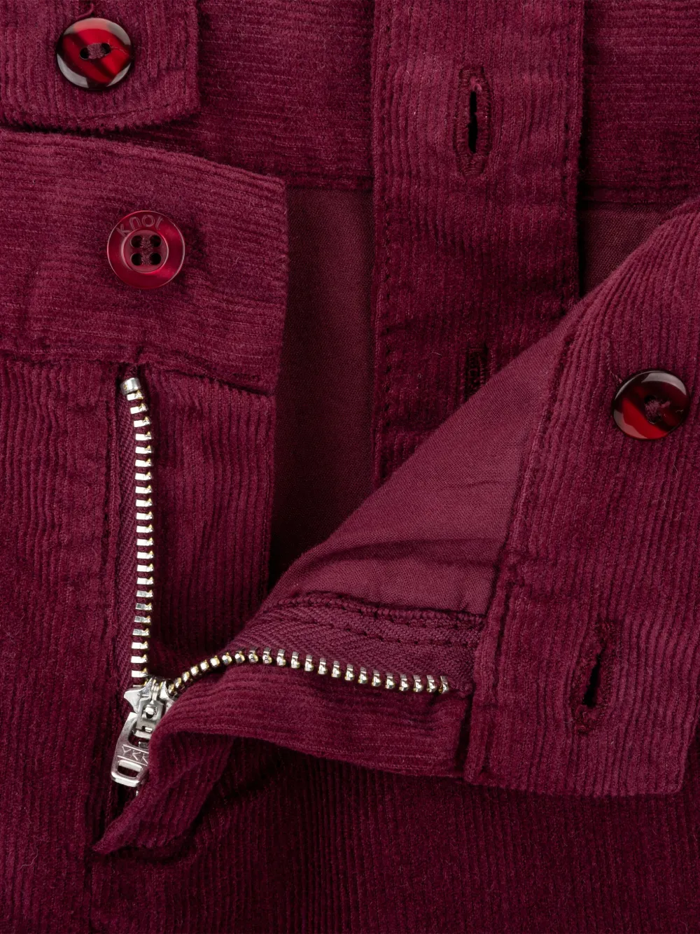 Knot Booker ribfluwelen shorts Rood