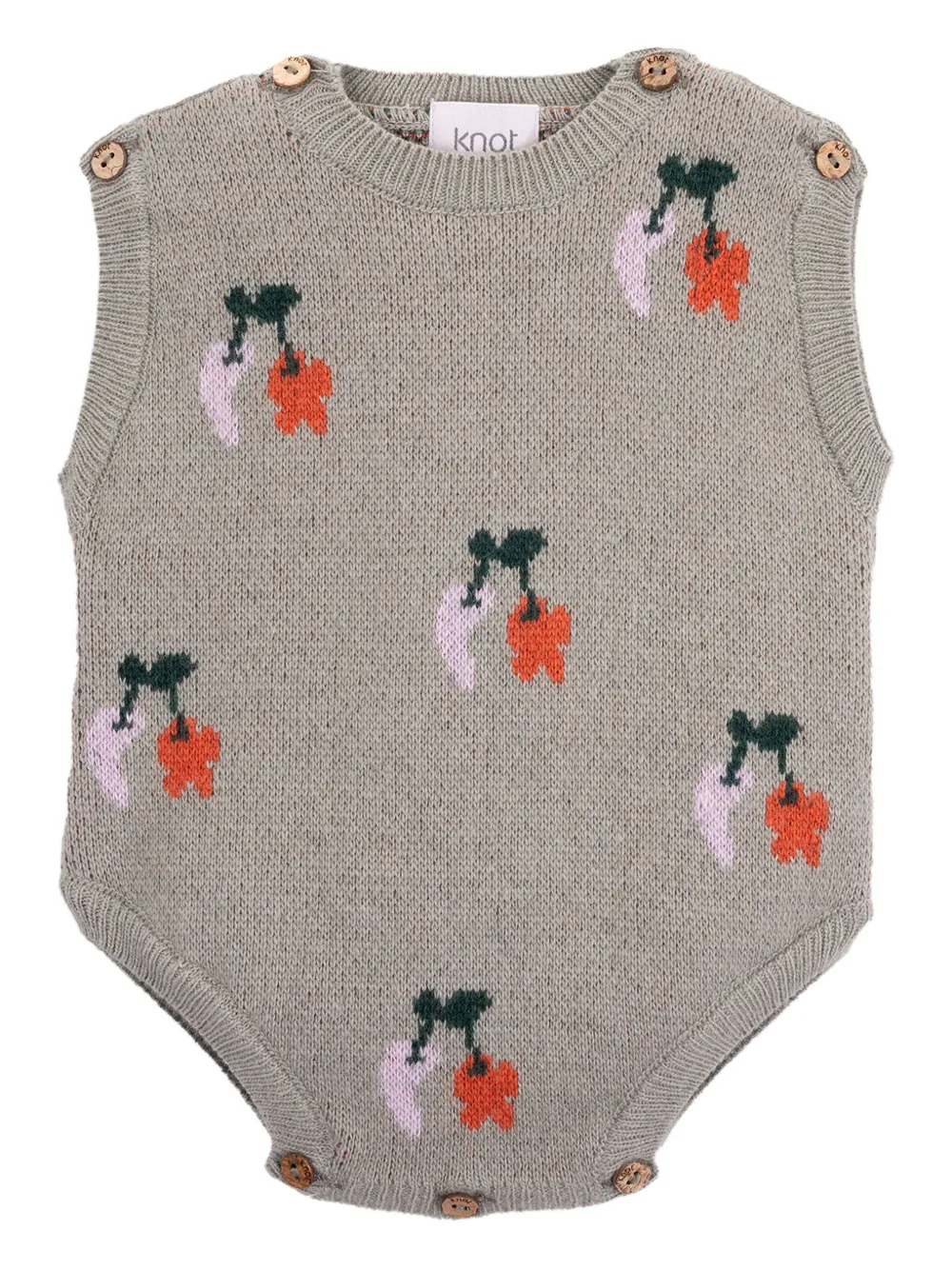 Knot Mary Cherry Knitted Body In Gray