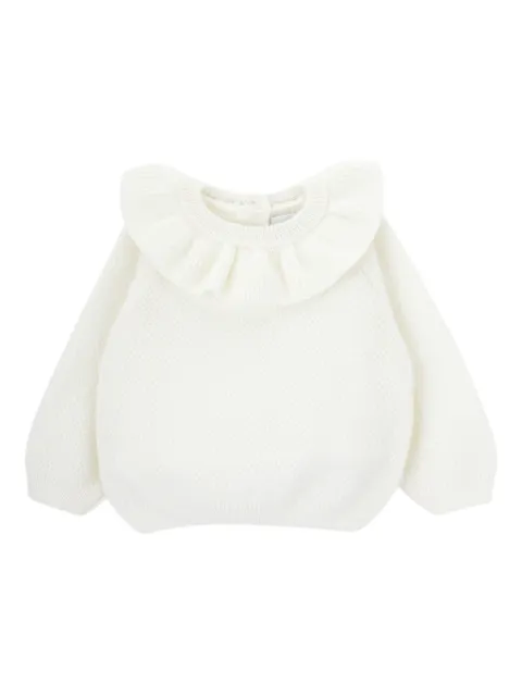 Knot Milkie Fluff ruffled-collar sweater