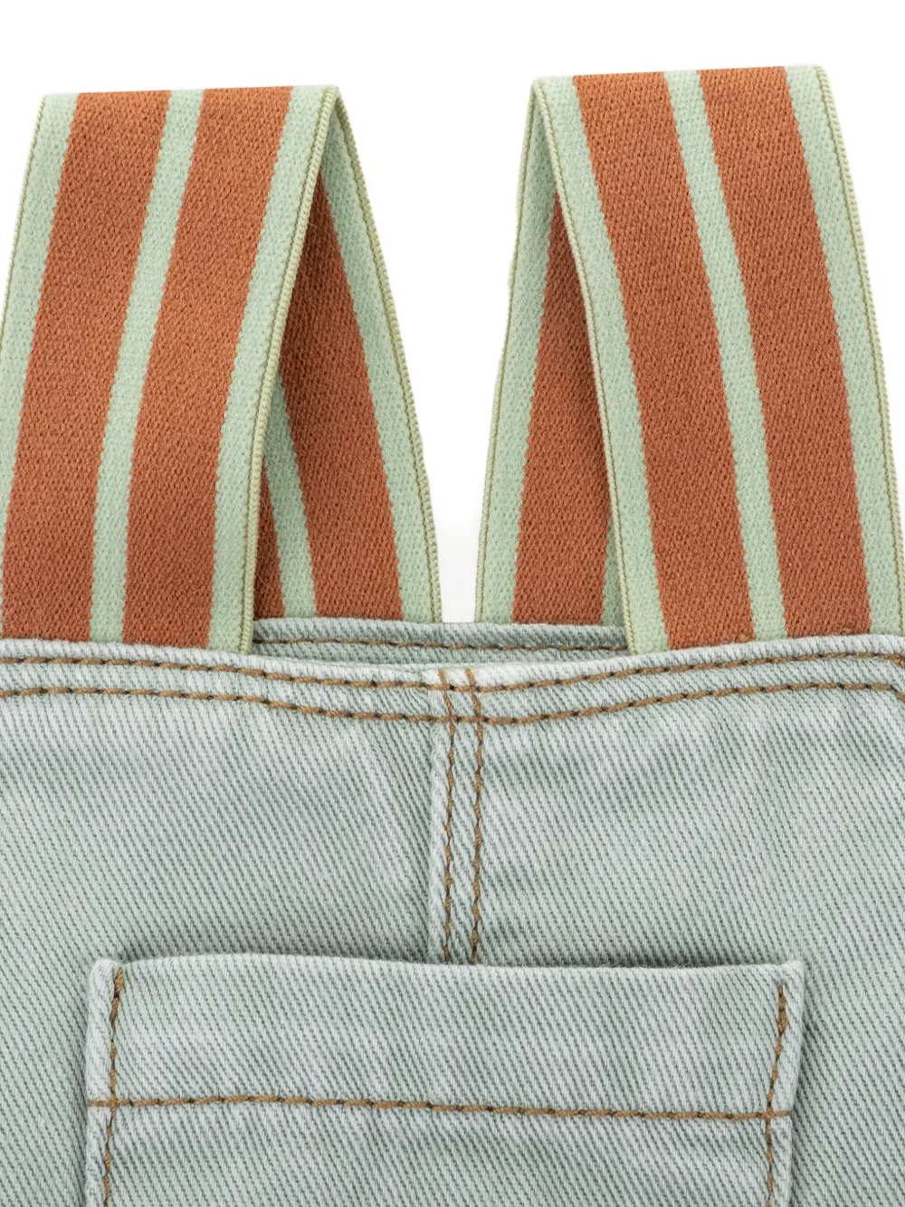 Knot Casper Striped-strap Overalls In Blue