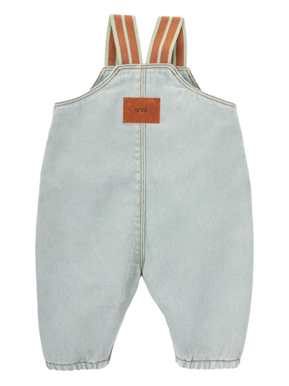 Knot Casper Striped-strap Overalls In Blue