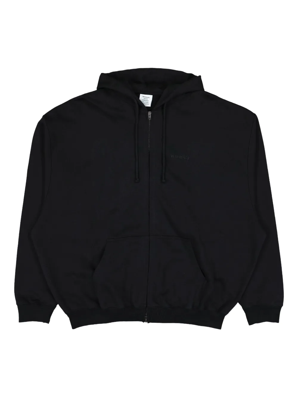 VETEMENTS Hoodie met logo en rits Zwart