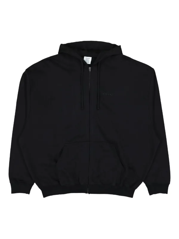 VETEMENTS ロゴ ジップアップ パーカー | ブラック | FARFETCH JP