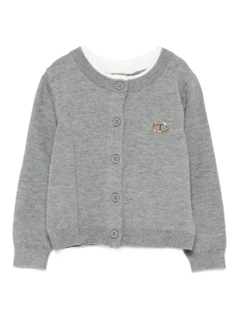TWINSET Kids cárdigan con parche del logo