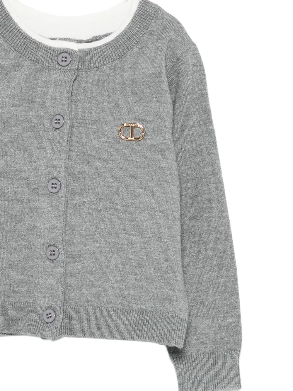 TWINSET Kids Vest met logopatch Grijs