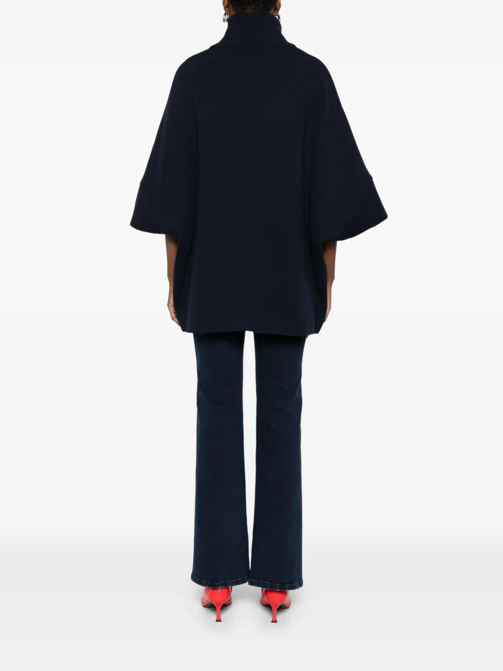 Anne Claire High-neck Zip-front Jacket In Blue
