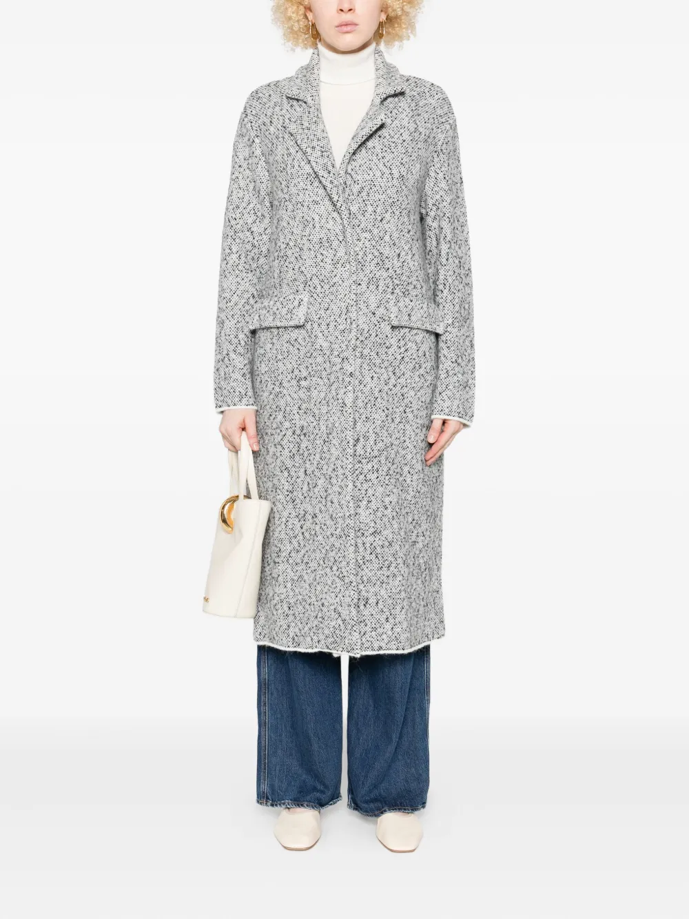 Anne Claire Speckled-tweed Coat In Multi