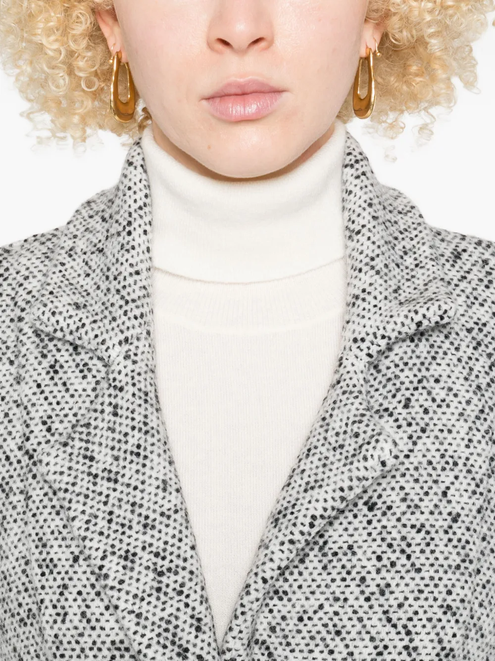 Anne Claire Speckled-tweed Coat In Multi