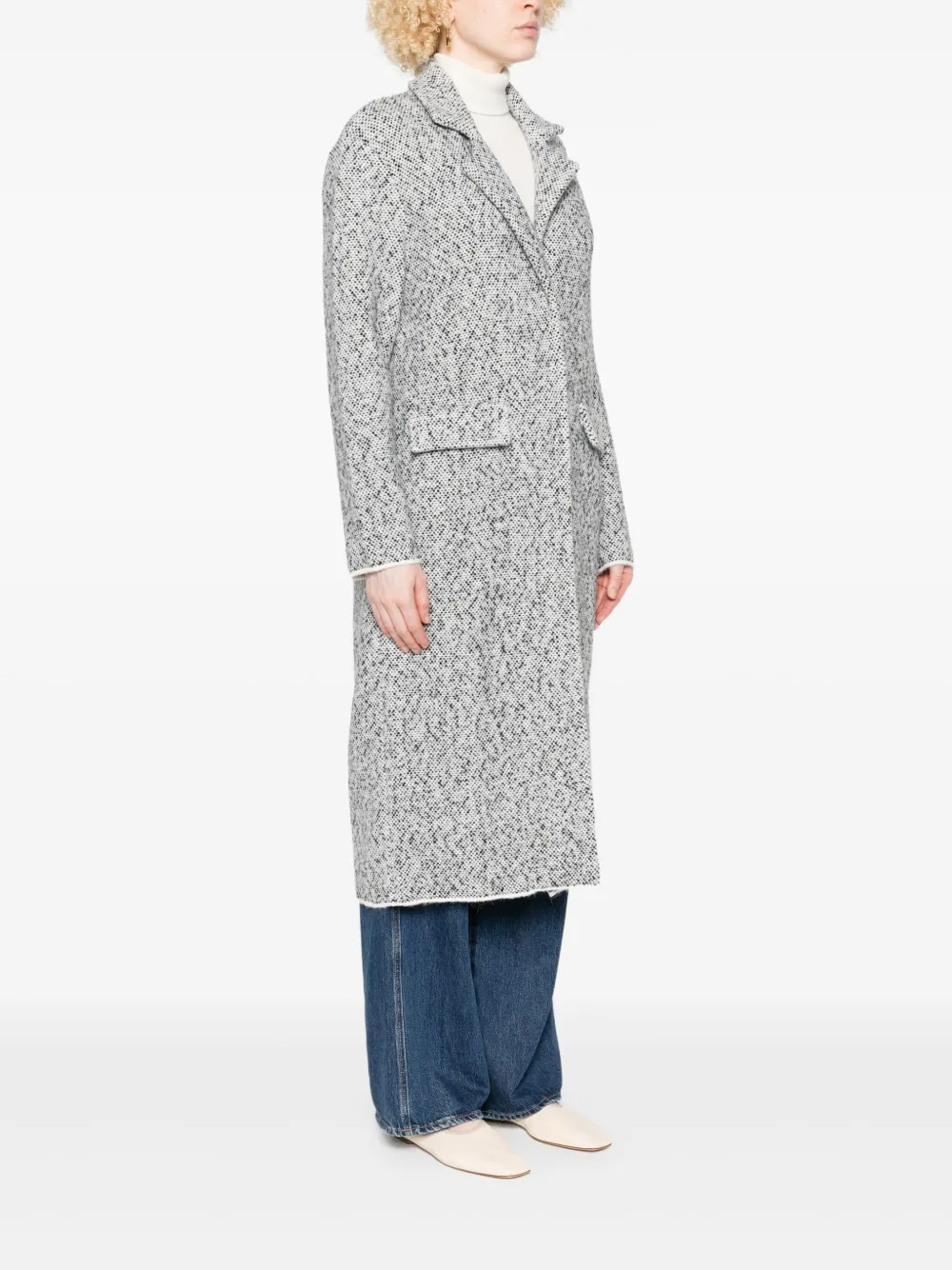 Anne Claire Speckled-tweed Coat In Multi