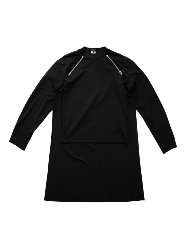トップス 2021SS COMME des GARCONS SHIRT Zip Shirt Comme Des Garçons Homme zip-detail Long t-shirt | Black | FARFETCH