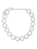 Self-Portrait crystal-embellished necklace - Silver