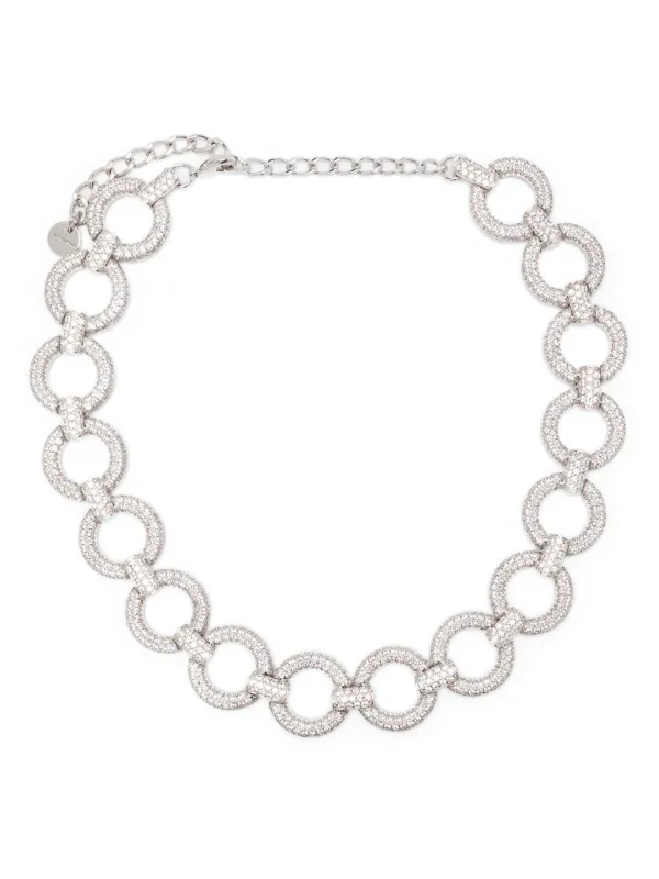 Self-Portrait Crystal-embellished Necklace in Silver