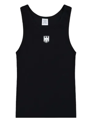 新品タグ付き Yves Saint Laurent ブラック タンクトップ 34 Laced Tank Top in Ribbed Silk Jersey in Black | Saint Laurent