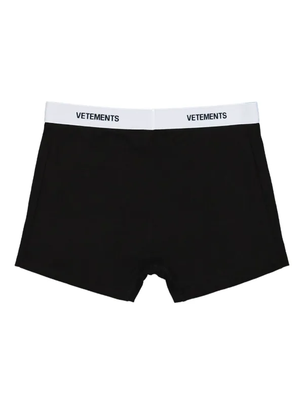 VETEMENTS ブラック ボクサーパンツ VETEMENTS ロゴ ボクサーパンツ | ブラック | FARFETCH JP