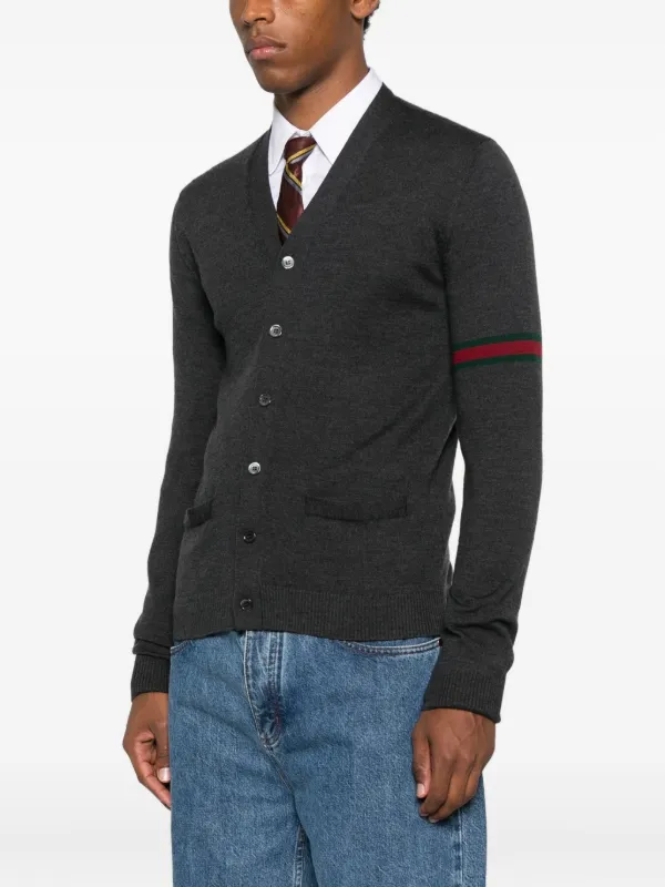 Gucci ストライプスリーブ カーディガン | グレー | FARFETCH JP