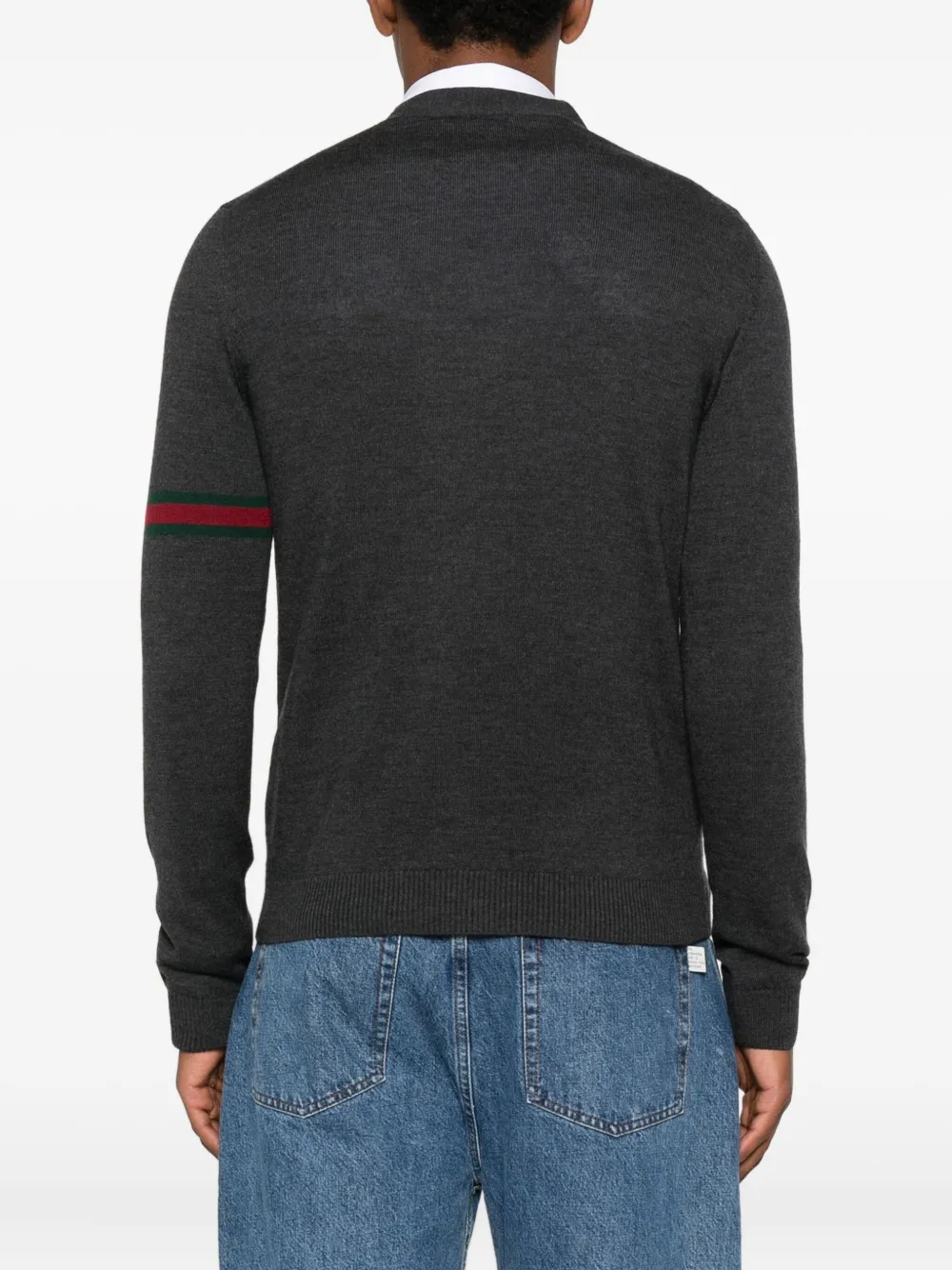 Gucci Striped-sleeve V-neck Cardigan In Multi