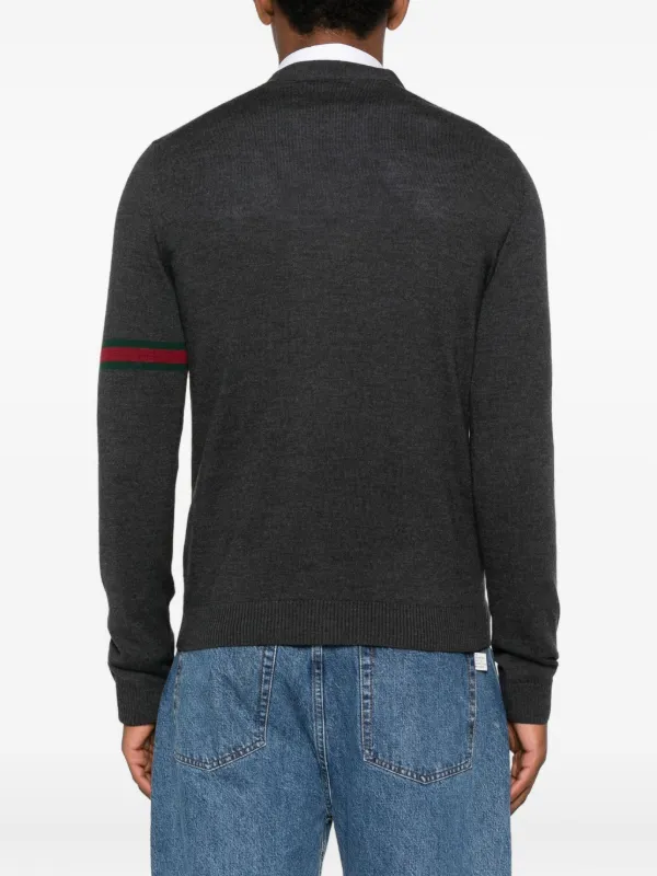 Gucci ストライプスリーブ カーディガン | グレー | FARFETCH JP