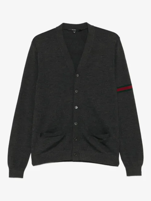Gucci كارديغان بأكمام مخططة ورقبة V