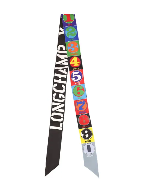 Longchamp number-printed scarf