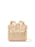 Self-Portrait crystal-embellished bow-detail mini bag - Yellow