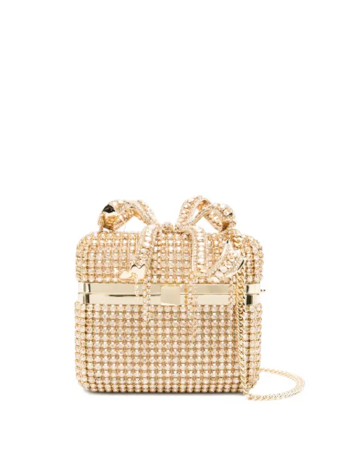 Self-Portrait crystal-embellished bow-detail mini bag