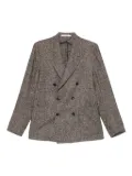 Tagliatore double-breasted textured blazer - Brown