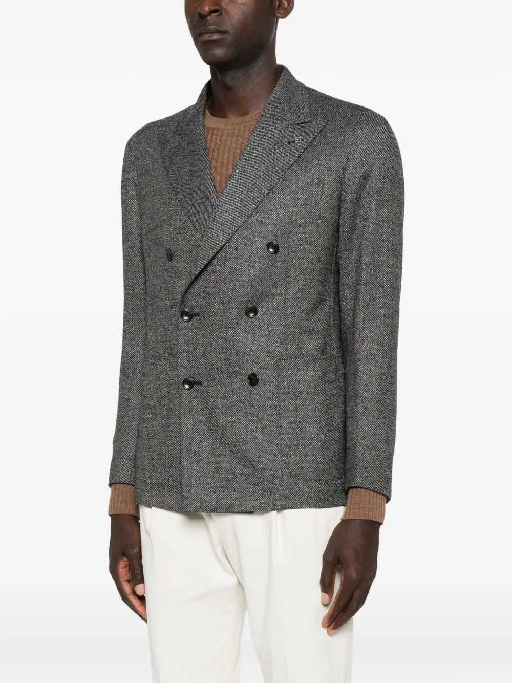 Tagliatore Blazer met dubbele rij knopen en diagonaal patroon Zwart