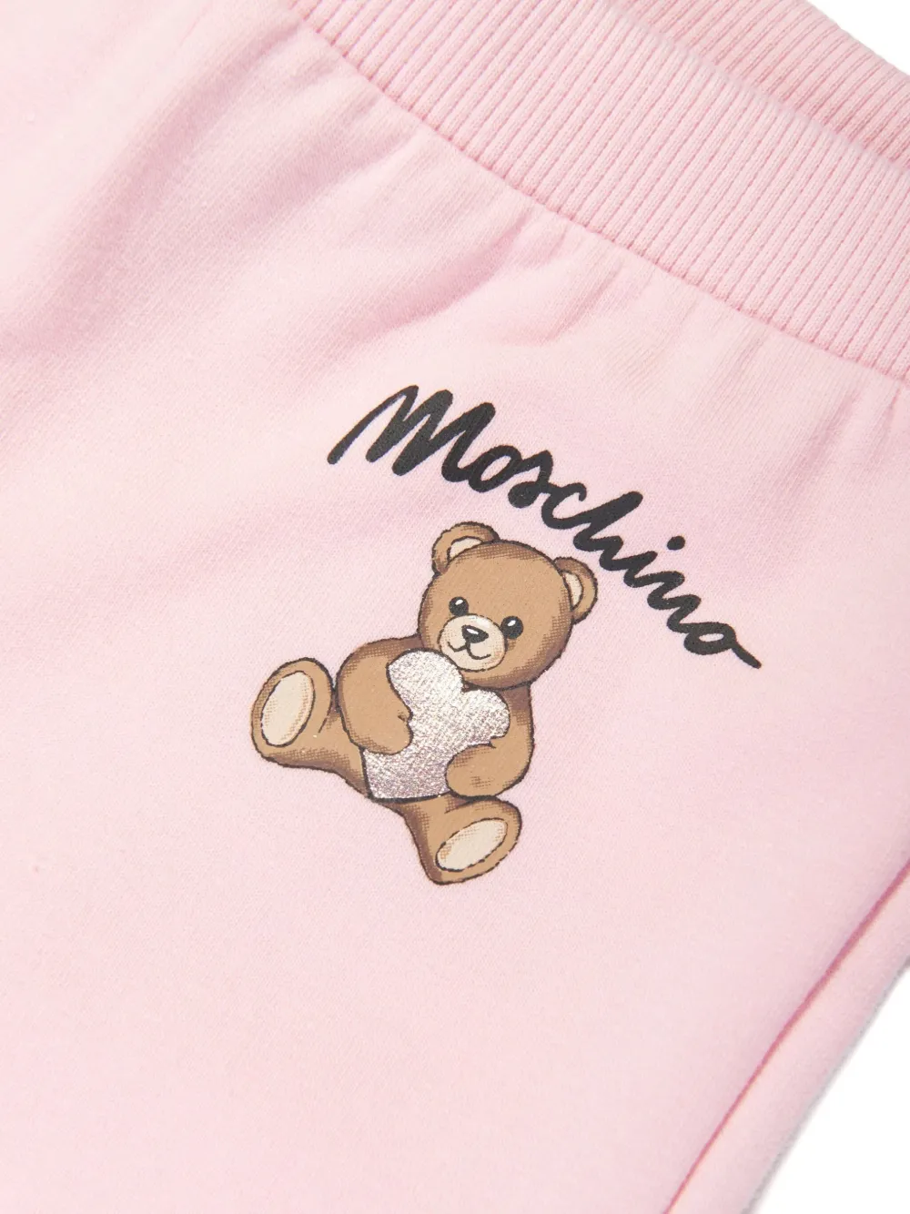 Moschino Kids Broek met teddyprint Roze