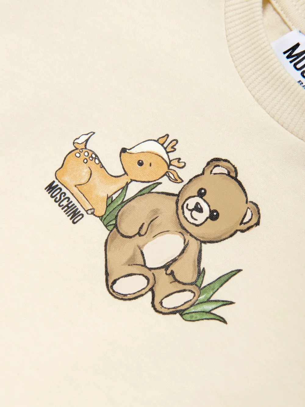 Moschino Crew-neck Cotton T-shirt In Neutral