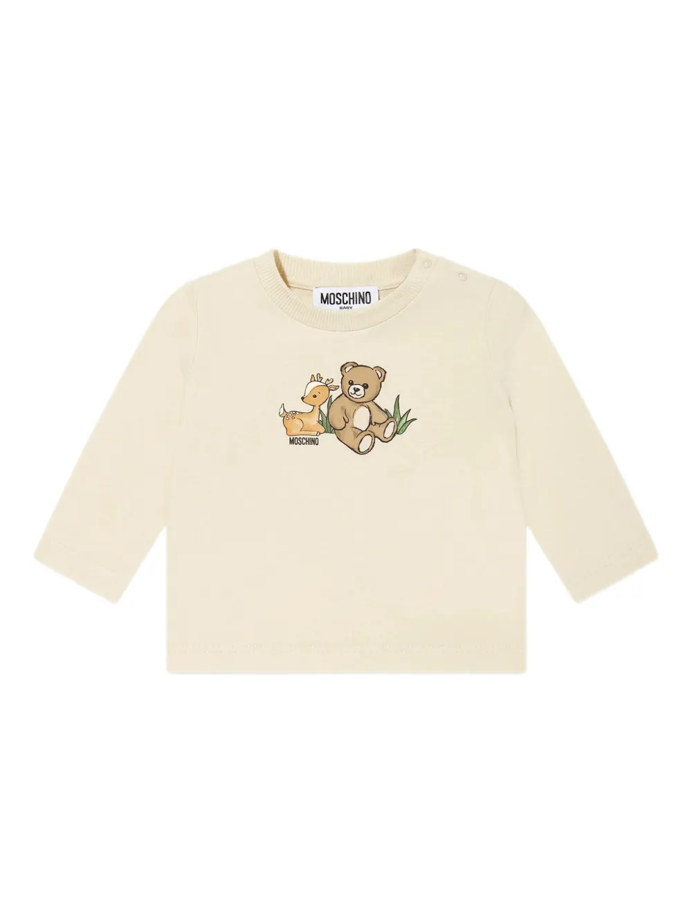 Moschino Kids crew-neck cotton T-shirt | Neutrals | Image 1