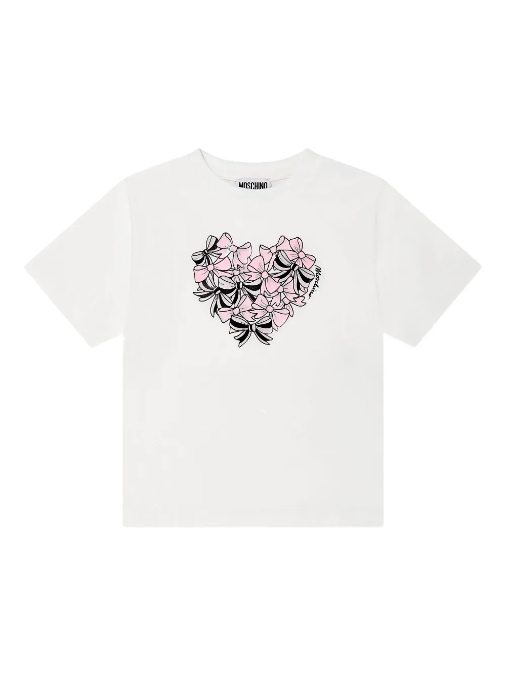 Moschino Kids bow-print T-shirt | Neutrals | Image 1