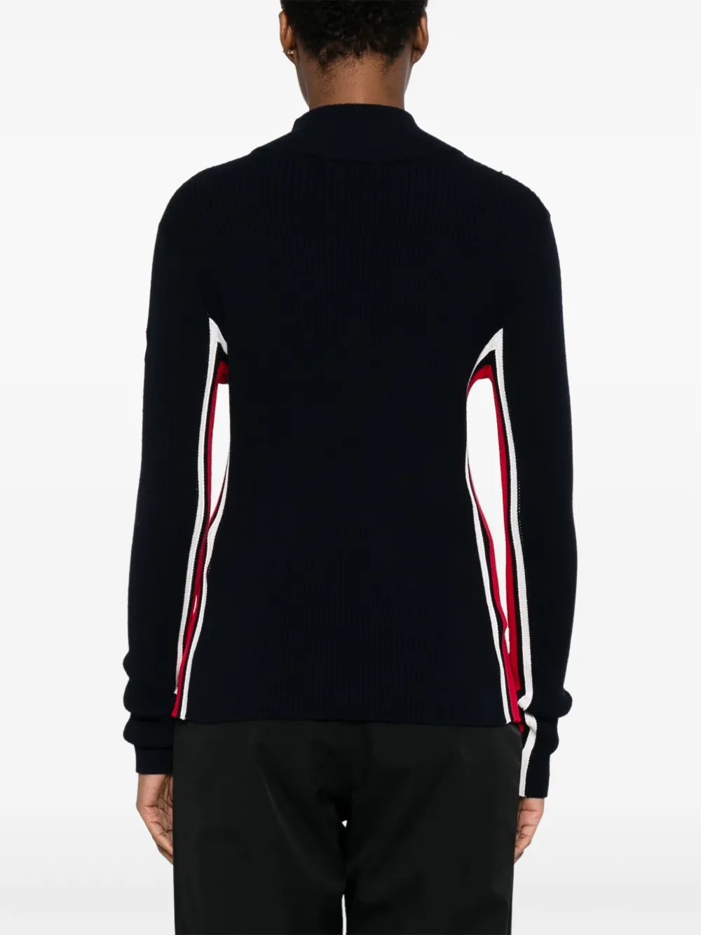 Fusalp Side-stripe Zip-neck Ski Top In Black